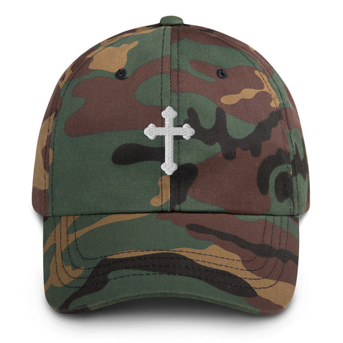 White Cross Embroidered Hat