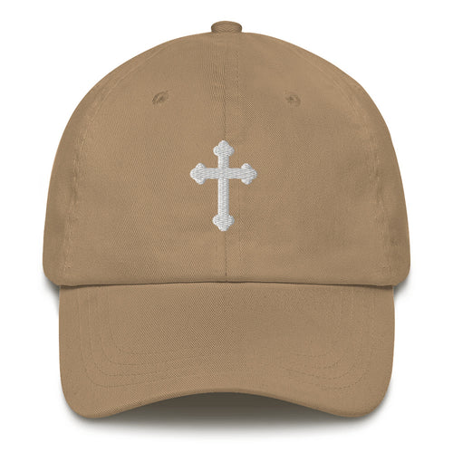 White Cross Embroidered Hat