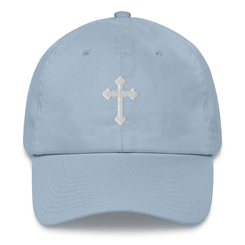 White Cross Embroidered Hat