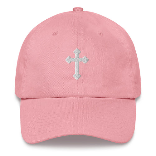 White Cross Embroidered Hat