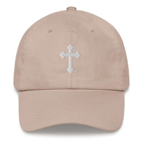 White Cross Embroidered Hat