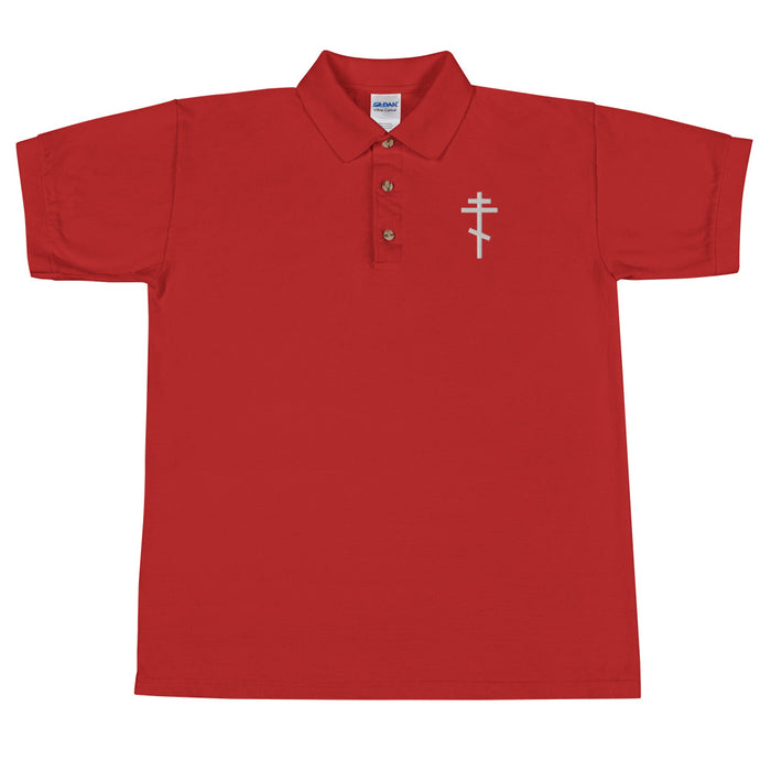 Russian Cross Embroidered Polo Shirt