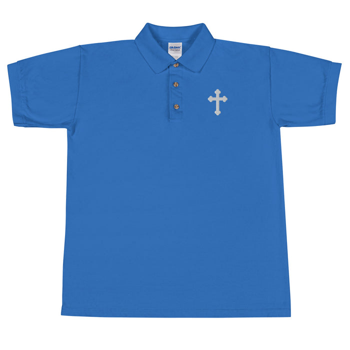 Greek Cross Embroidered Polo Shirt