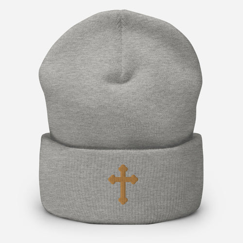 Greek Cross Cuffed Beanie