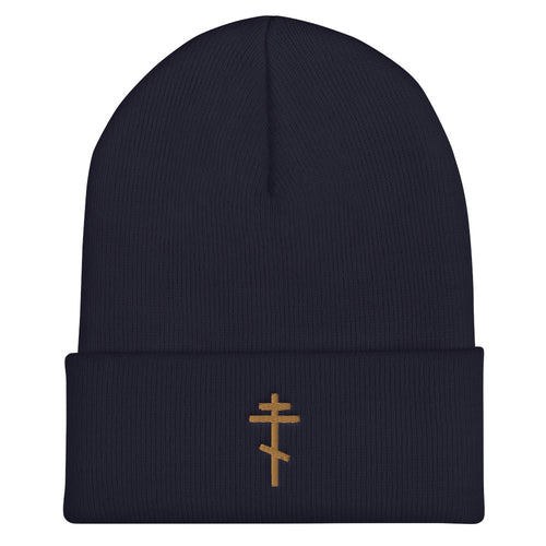 Russian Cross Cuffed Beanie