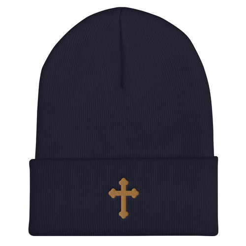 Greek Cross Cuffed Beanie