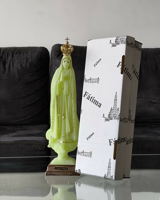 Our Lady of Fatima 13.77" Statue Figurine Mary Virgin phosphorescent made in Fatima, Portugal hand-painted hand-decorated by local artisans