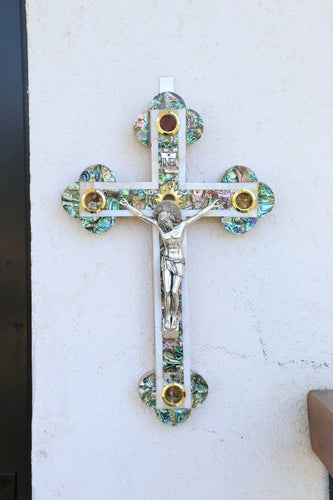 Large Standing Mother of Pearl Cross