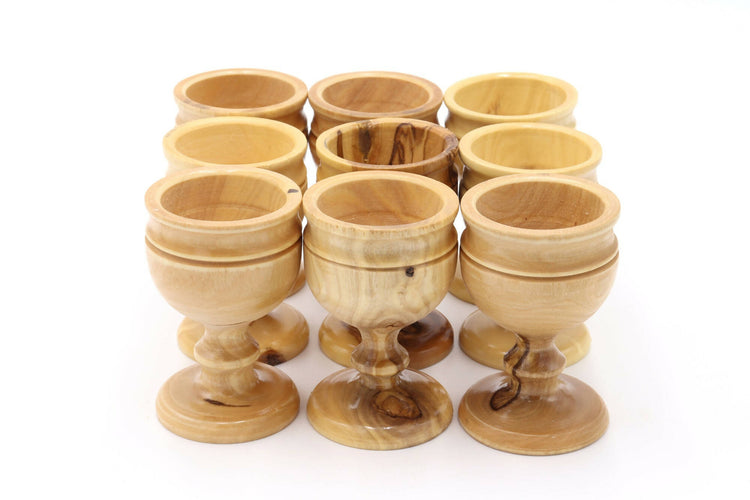 9 PCS Cup Authentic Communion Wine Hand Made olive wood Jerusalem Church