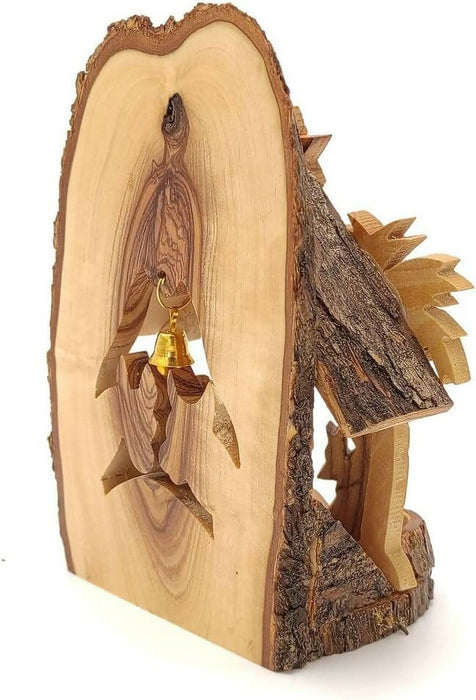 Christmas Nativity With certificate Set Carved on Olive Wood Hand Made From Bethlehem With Box Gift