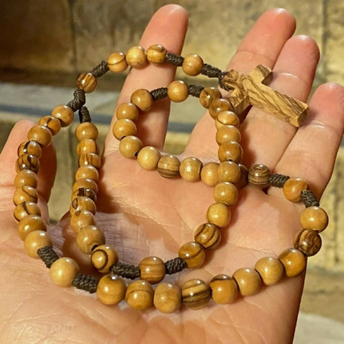 Olive Wood Rosary, Catholic Rosary, Wooden Rosary, Holy Land Rosary, Blessed