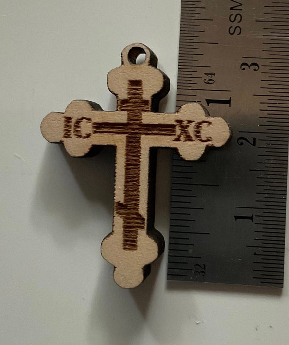 Handmade Olive Wood Orthodox Cross & Necklace from the Holy Land
