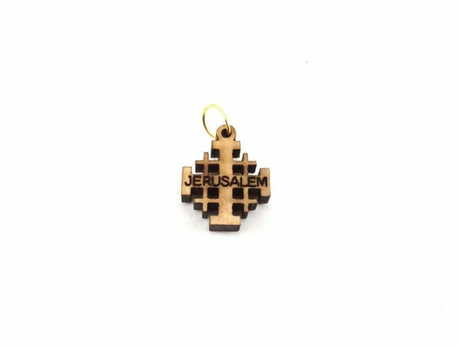 50 PCS Small Crosses Pendants Rosary Olive Wood Handmade Holyland Bethlehem