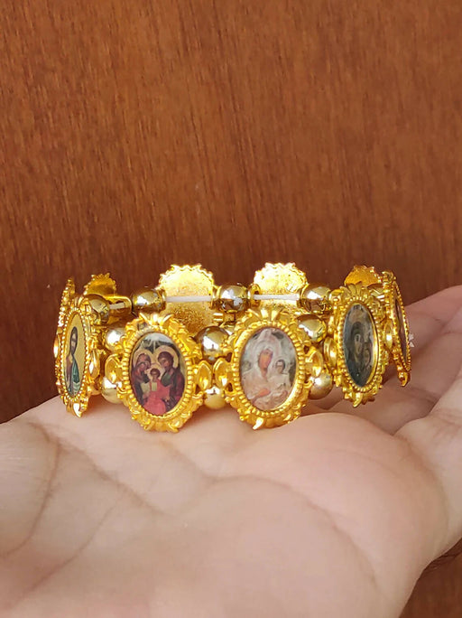  Bracelet Gold,  Bracelet Gold Icon Saints Skull Many Different Style Jesus Stretch Beads