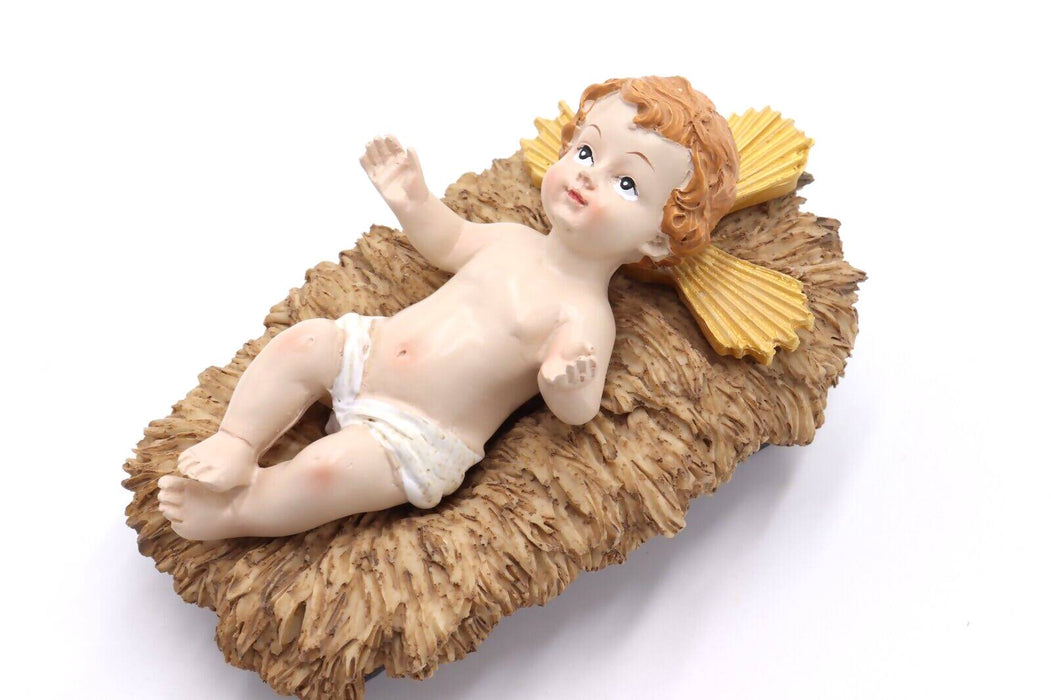 Large Baby Jesus & Manger set 2 piece Christmas Statue Holy Land Figurine 6.3"