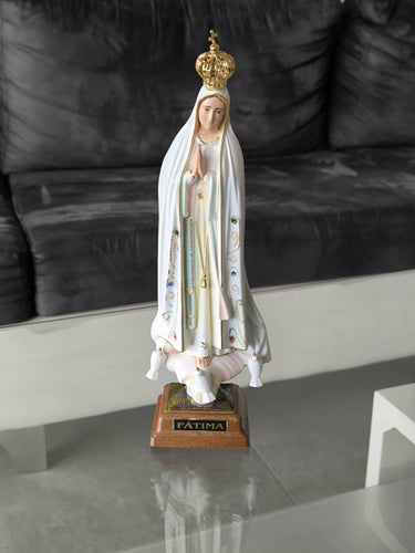 Our Lady of Fatima 11.22" Statue Figurine Mary Virgin made in Fatima, Portugal hand-painted hand-decorated by local artisans