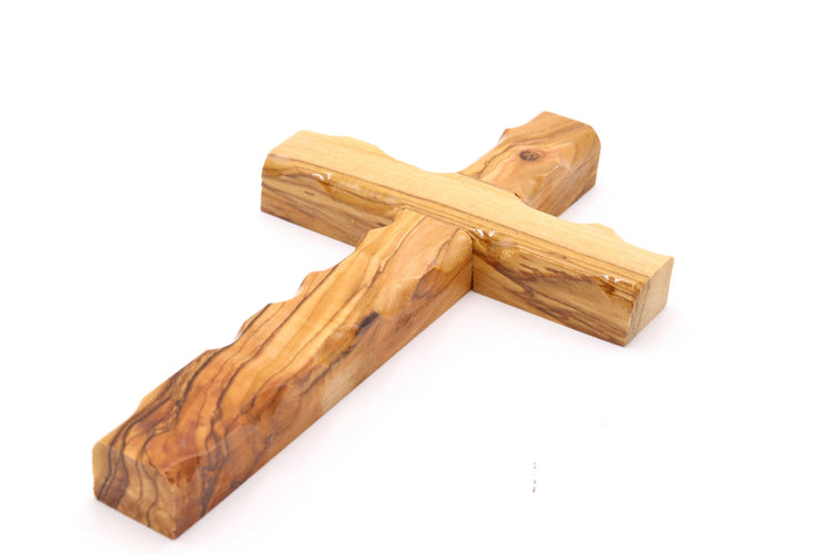 Olive Wood Wall Cross Hand Made 6.1 inch Jerusalem Blessed Home Holy Land Hanging