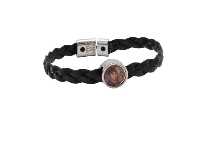 Bracelet made in Italy Black Virgin Icon Unisex Hand Made Christianity gift