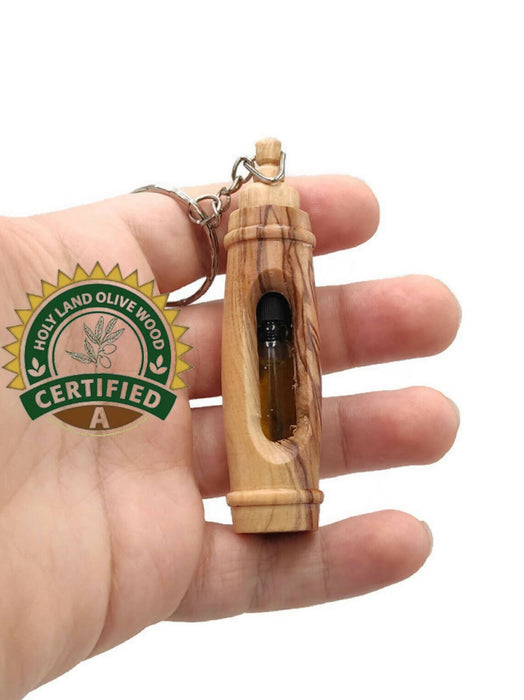 Anointing Olive Oil Wood Keychain