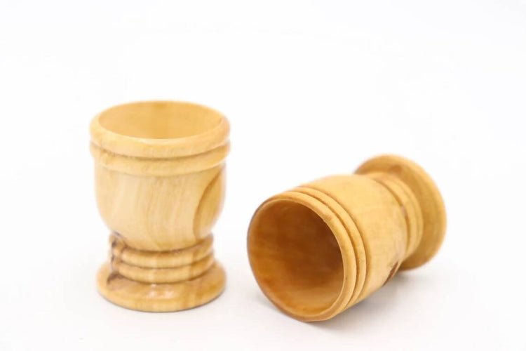 4pcs Mini Cup Authentic Communion Hand Made olive wood Jerusalem holy land