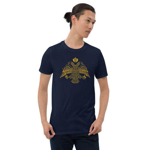 Gold Byzantine Eagle 'Scratched' Unisex T-Shirt