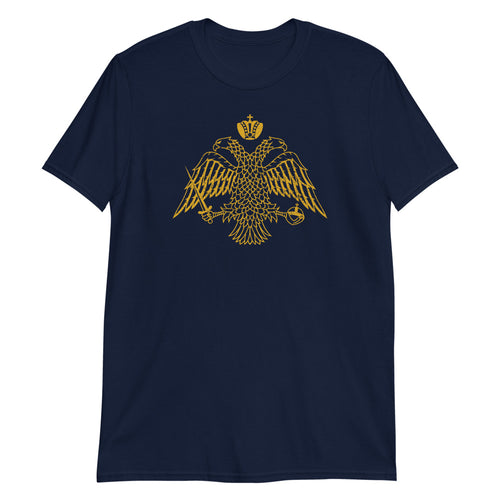 Gold Byzantine Eagle 'Scratched' Unisex T-Shirt