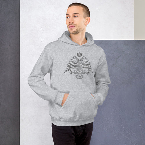 Vintage Gray Byzantine Eagle Unisex Hoodie