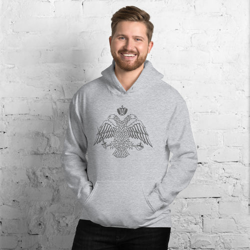 Vintage Gray Byzantine Eagle Unisex Hoodie