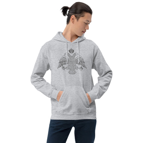 Vintage Gray Byzantine Eagle Unisex Hoodie