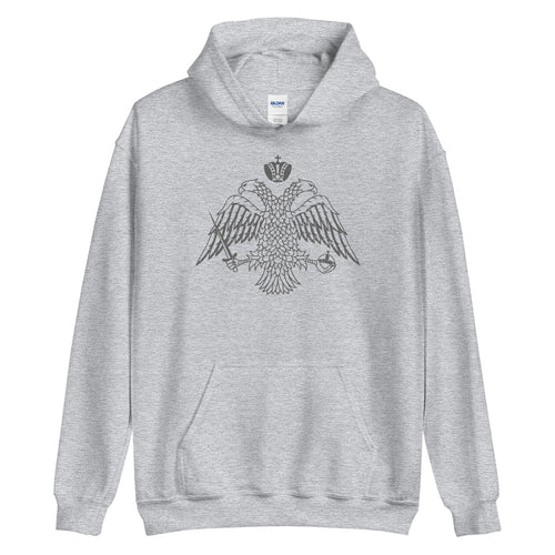 Vintage Gray Byzantine Eagle Unisex Hoodie