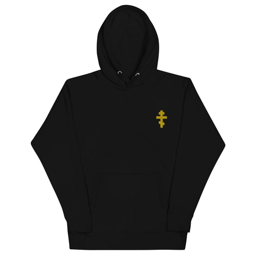 Embroidered Orthodox Cross Hoodie