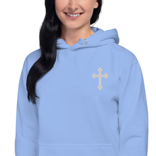 Premium Embroidered Cross Unisex Hoodie 