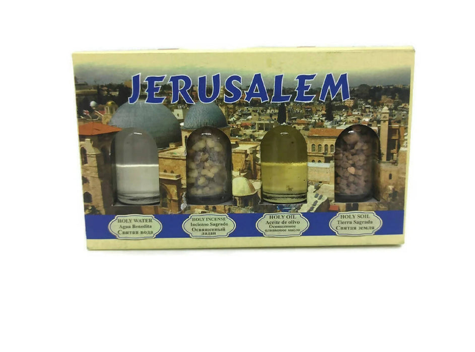 3 PCS Set Holy Water Oil Soil Incense Jerusalem Gift Jordan River Holy Land