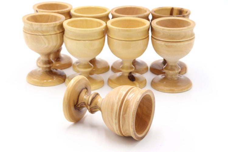 9 PCS Cup Authentic Communion Wine Hand Made olive wood Jerusalem Church