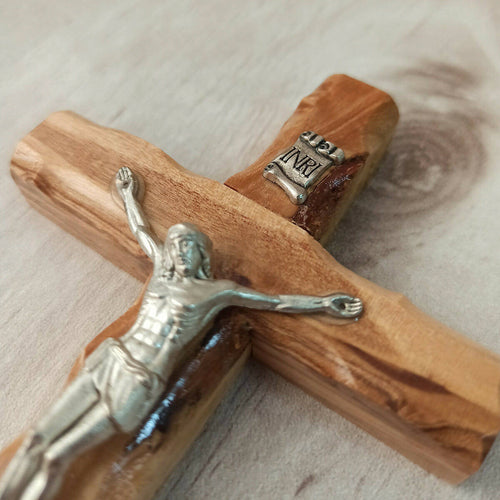 Olive Wood Crucifix Cross Hanging