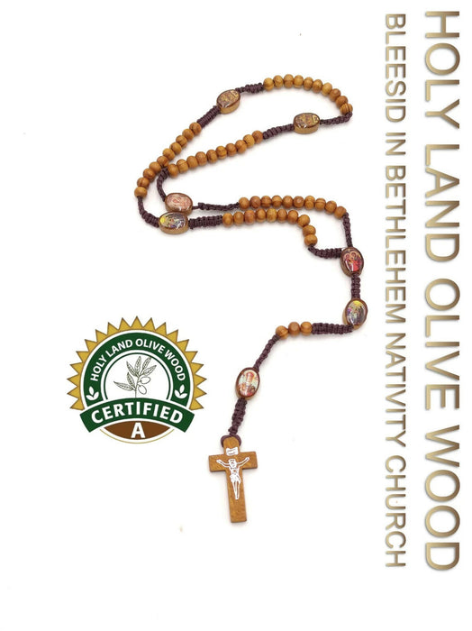 Olive Wood Icons Rosary, Catholic Rosary, Wooden Rosary, Holy Land Rosary, Blessed